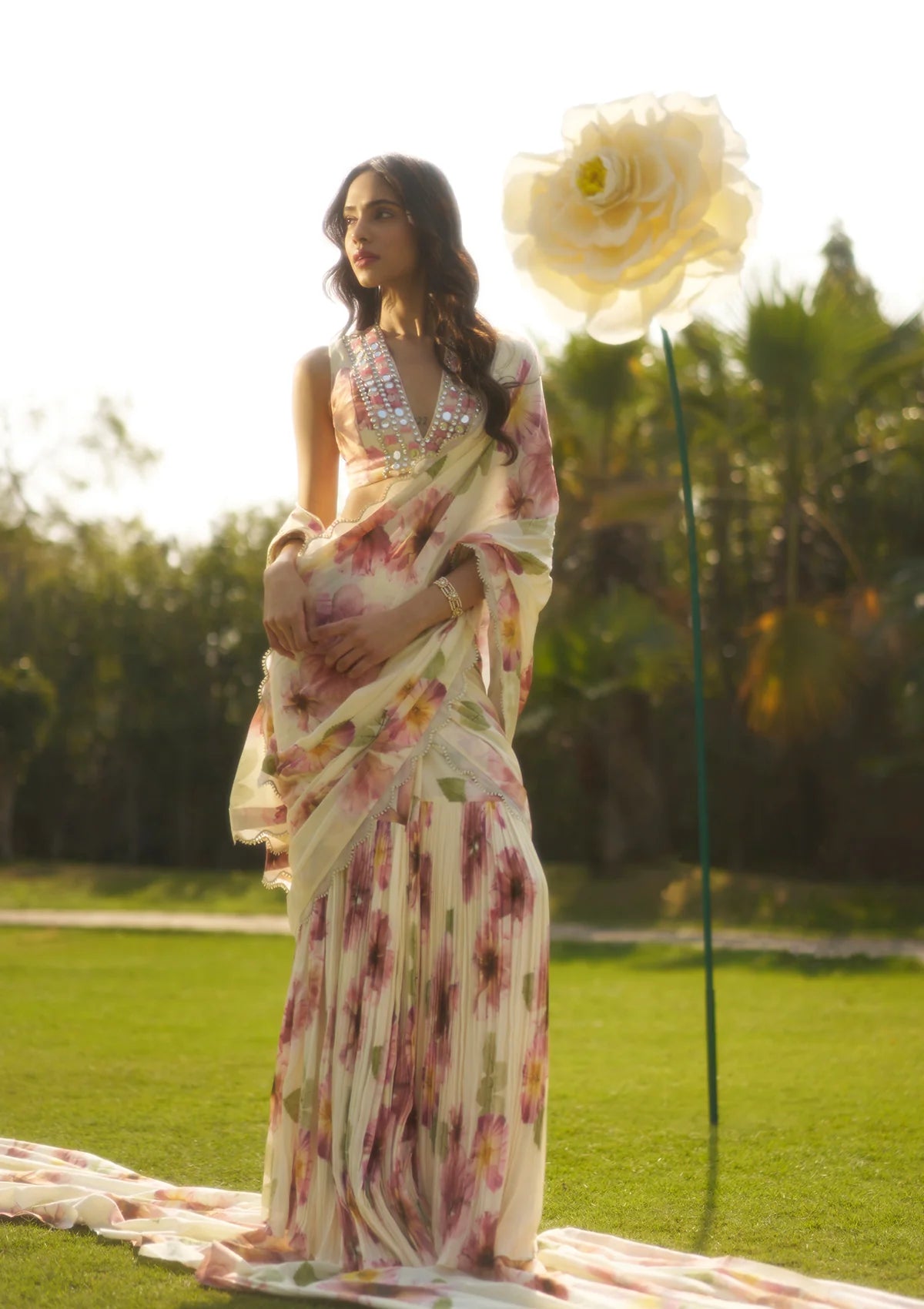 Suhani Ivory Saree Set