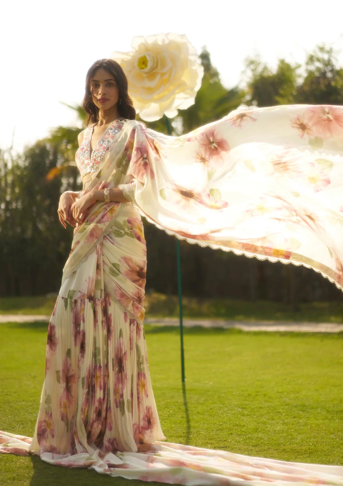 Suhani Ivory Saree Set