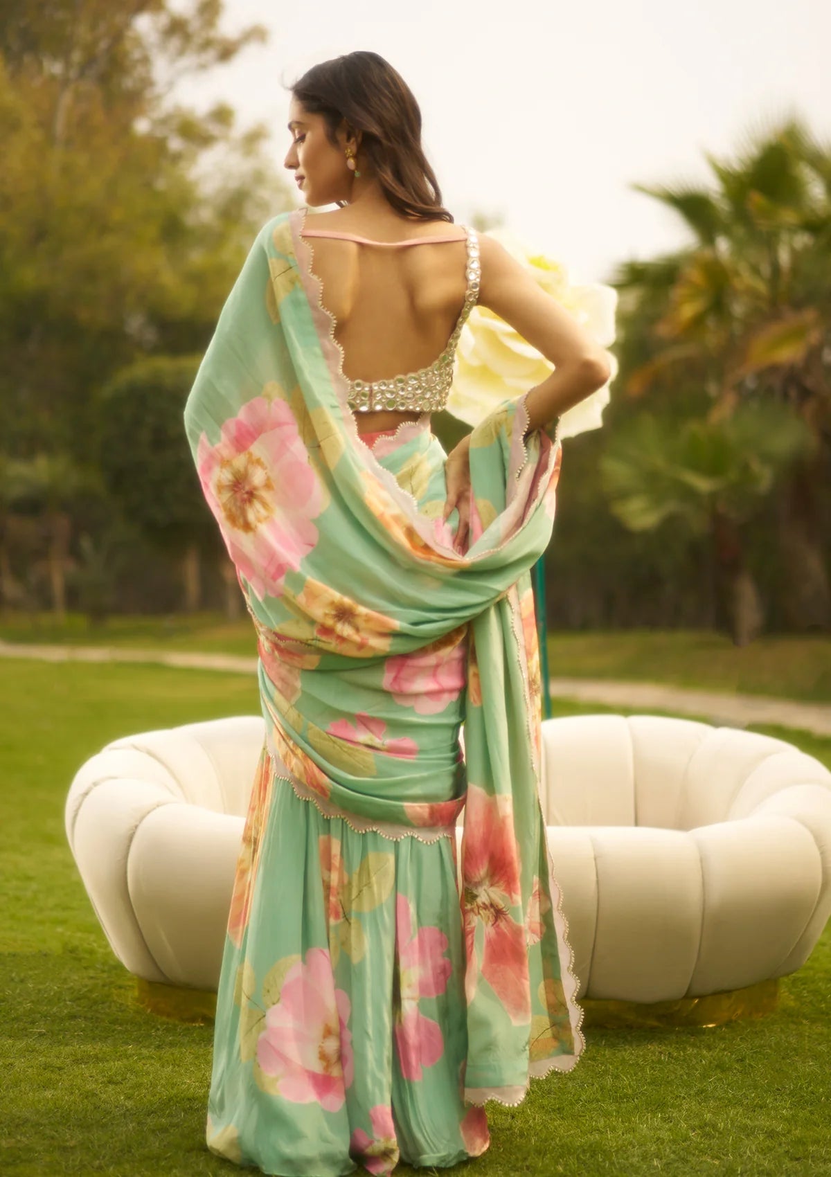 Suhani Mint Saree Set