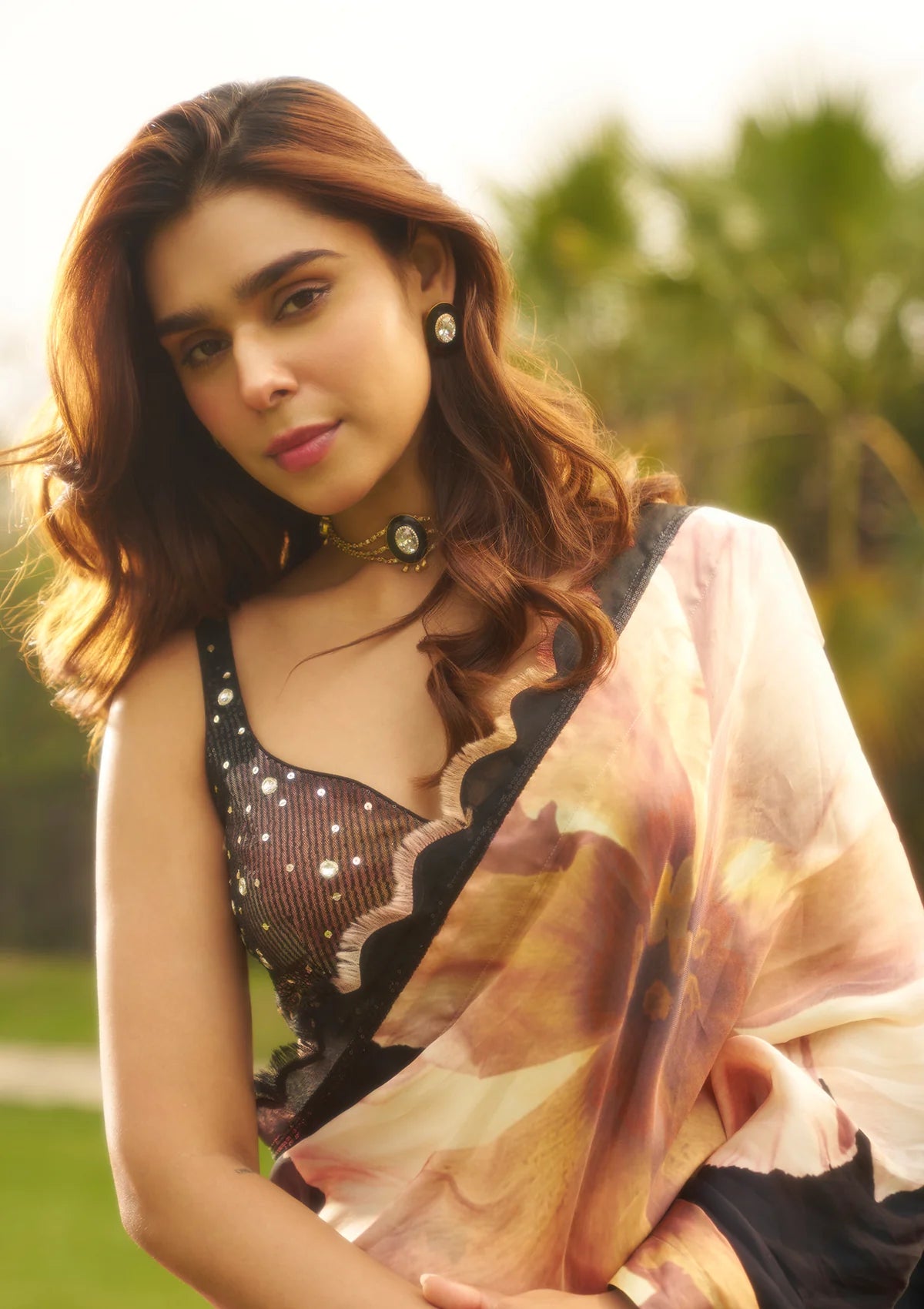 Saira Black Saree Set