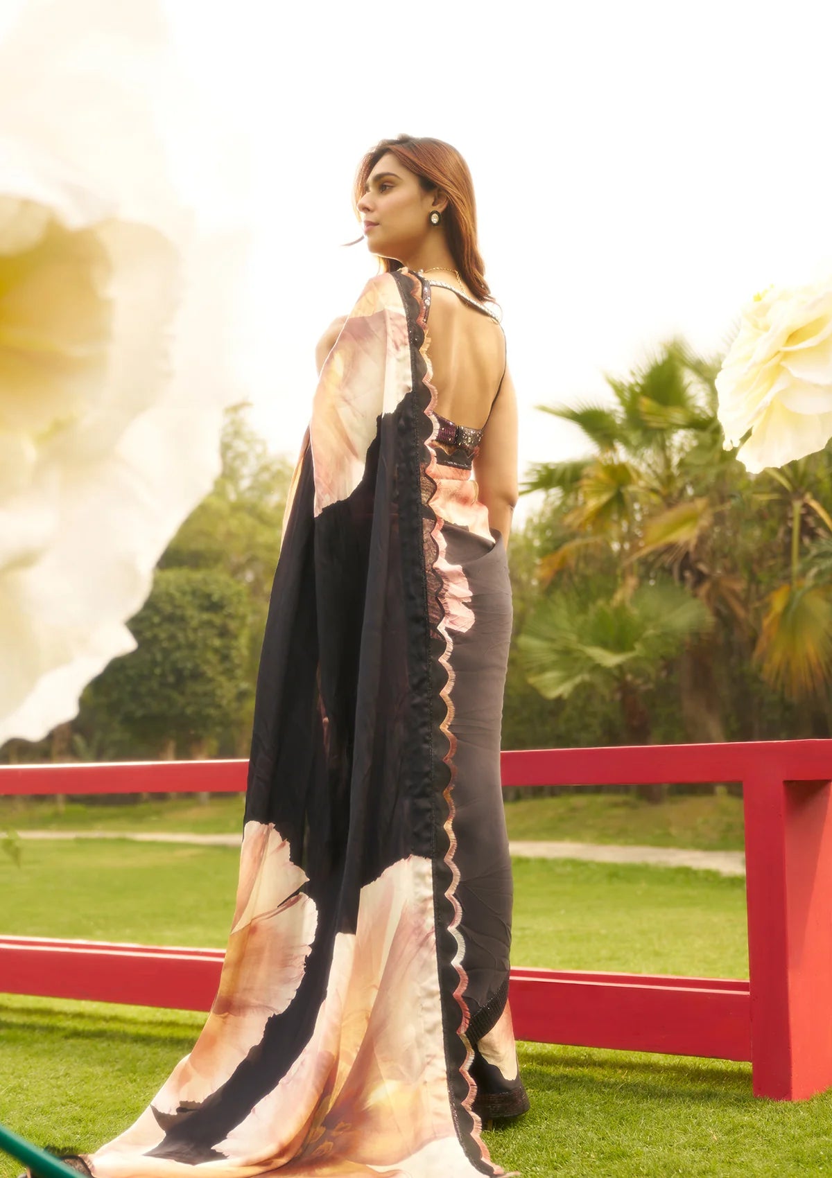 Saira Black Saree Set