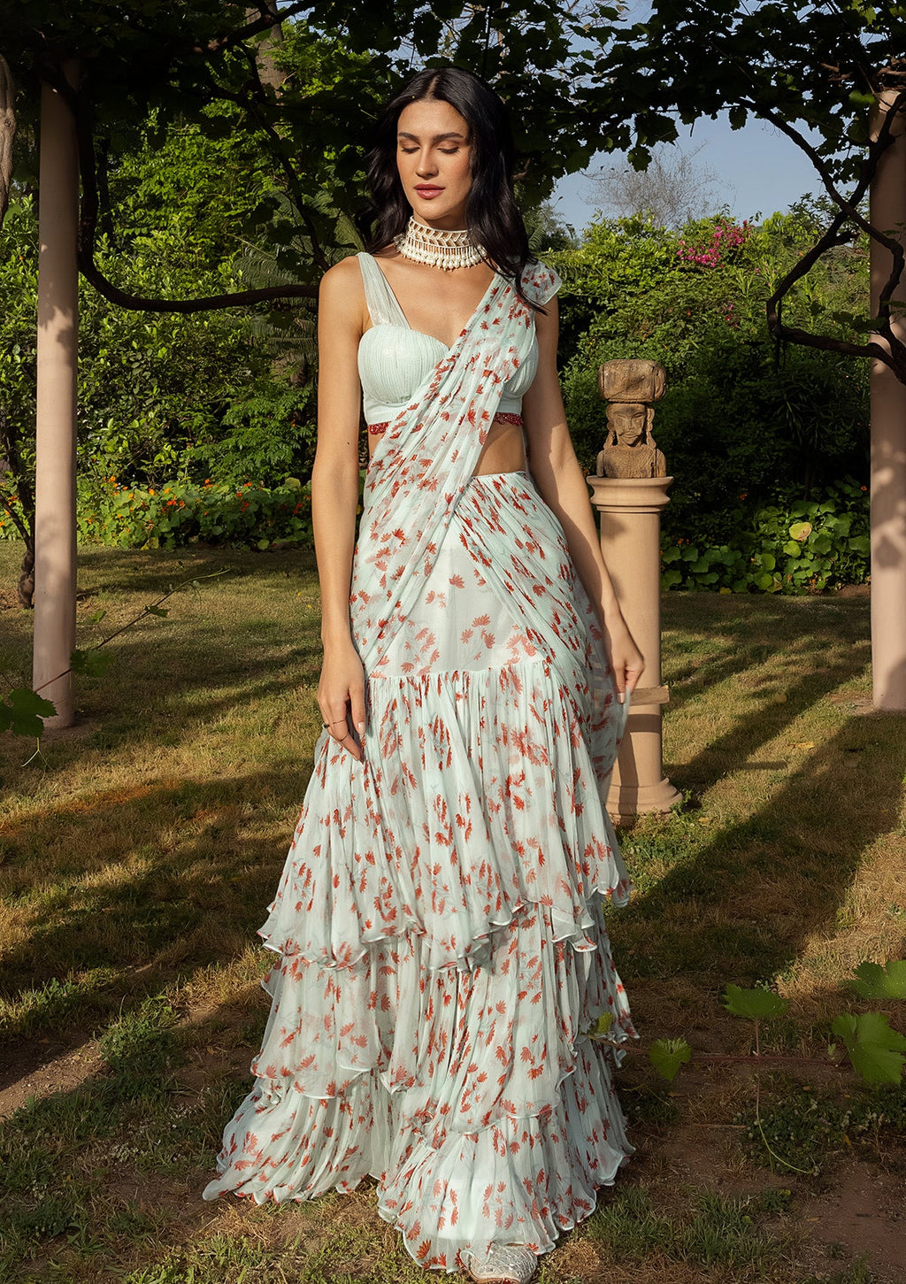 Asmira Sky Saree Set