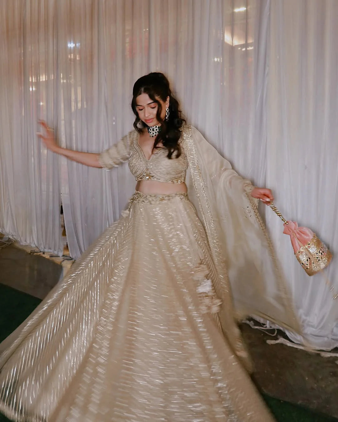 Gota Ivory Lehenga Set