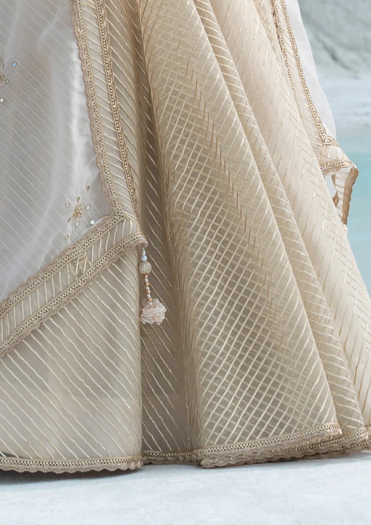 Gota Ivory Lehenga Set