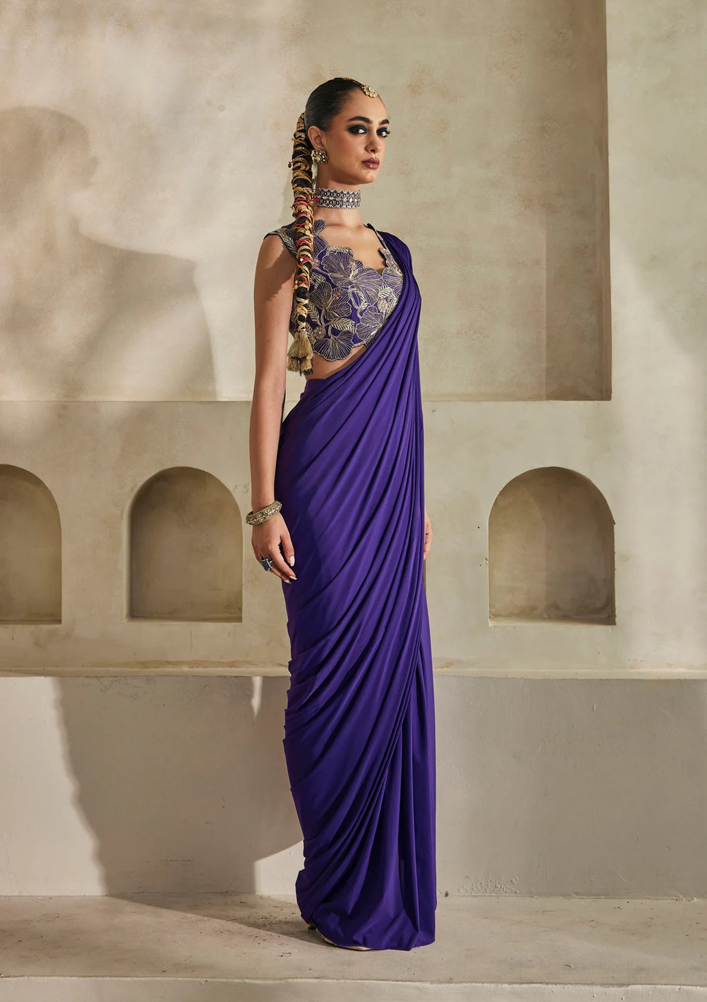 Amethyst Kolkata Saree Set