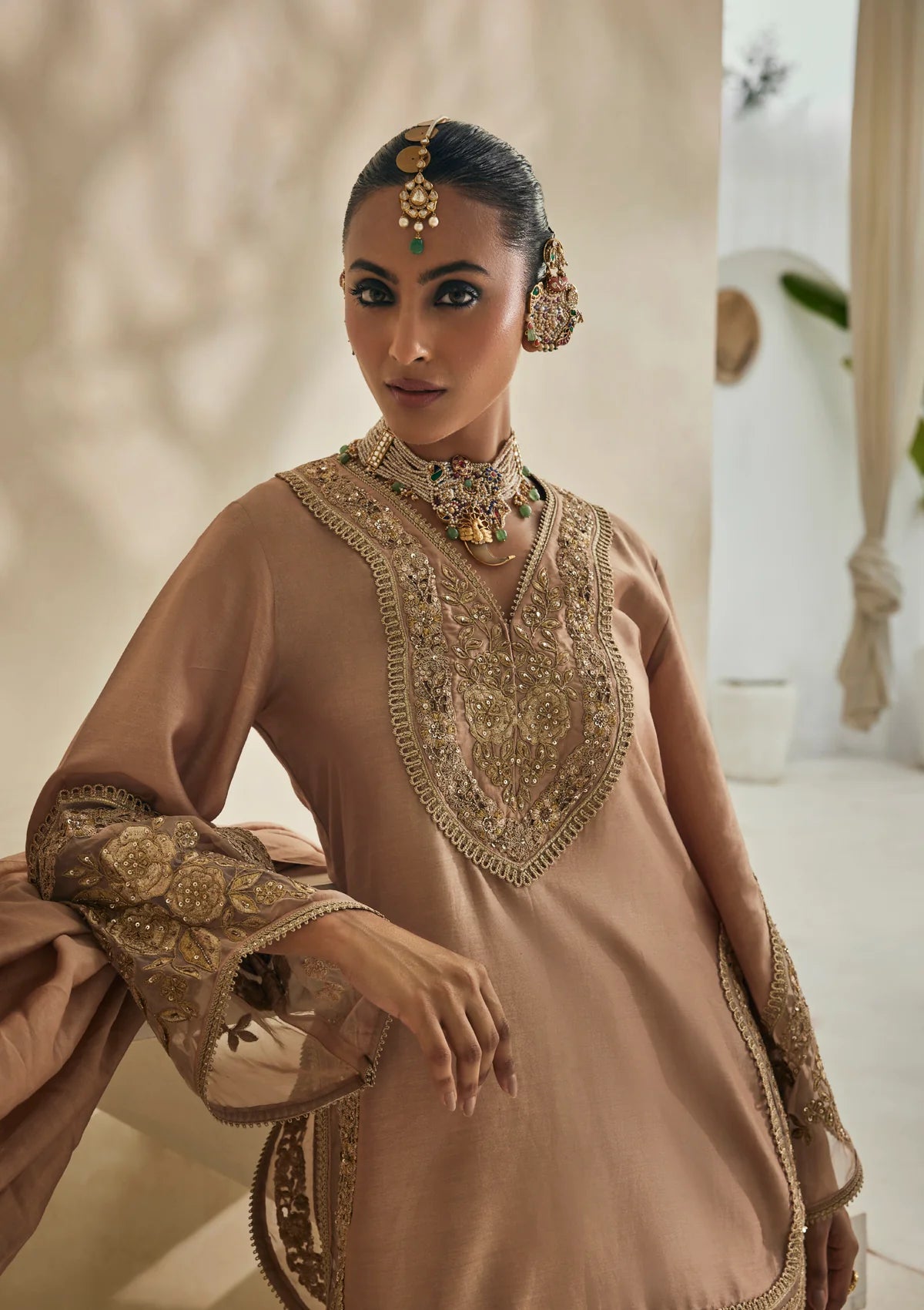 Sand Jodhpur Kurta Set