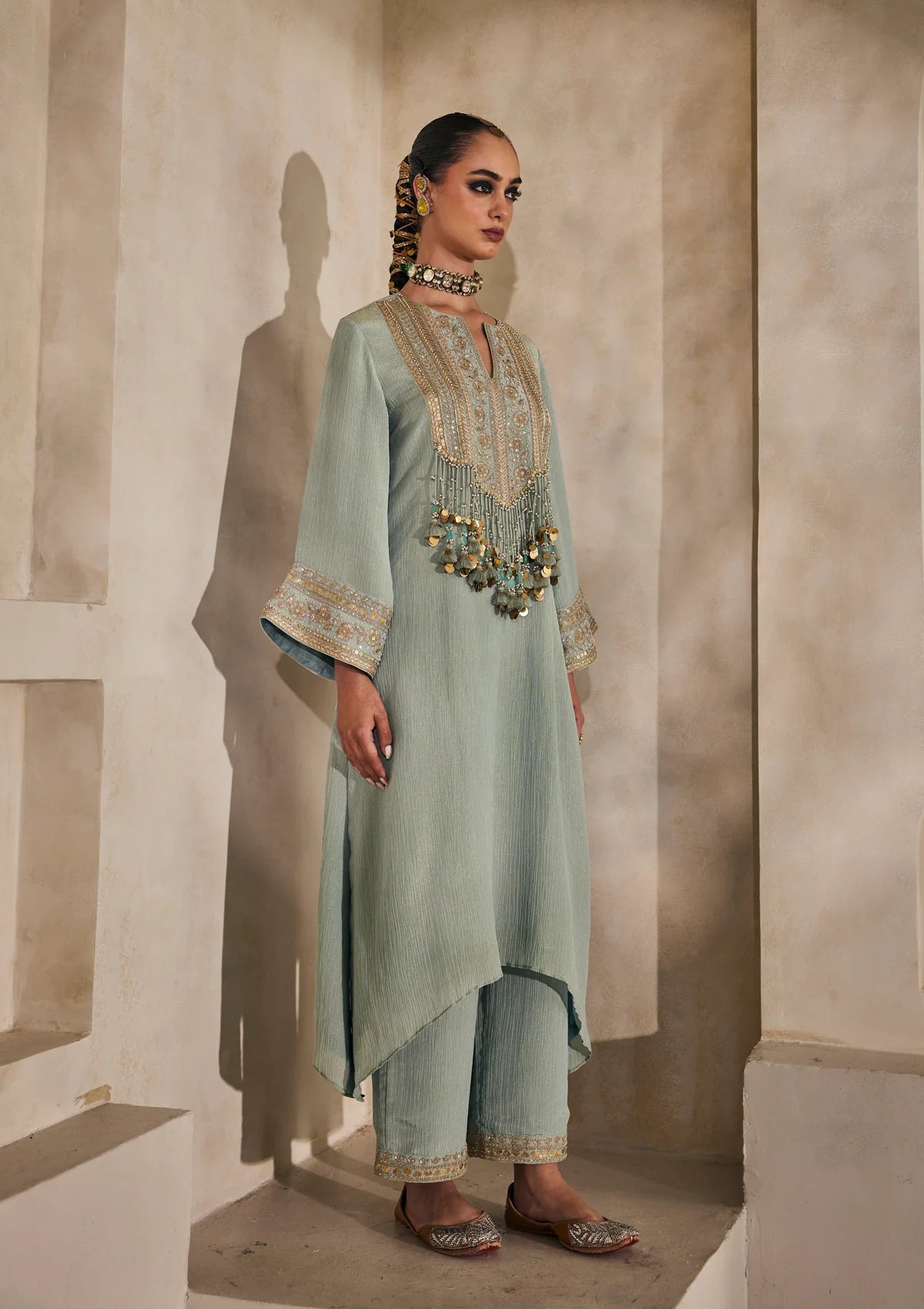 Powder Blue Gulmarg Pheran Kurta Set