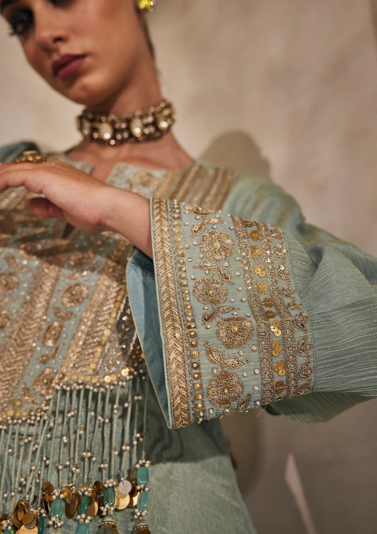 Powder Blue Gulmarg Pheran Kurta Set