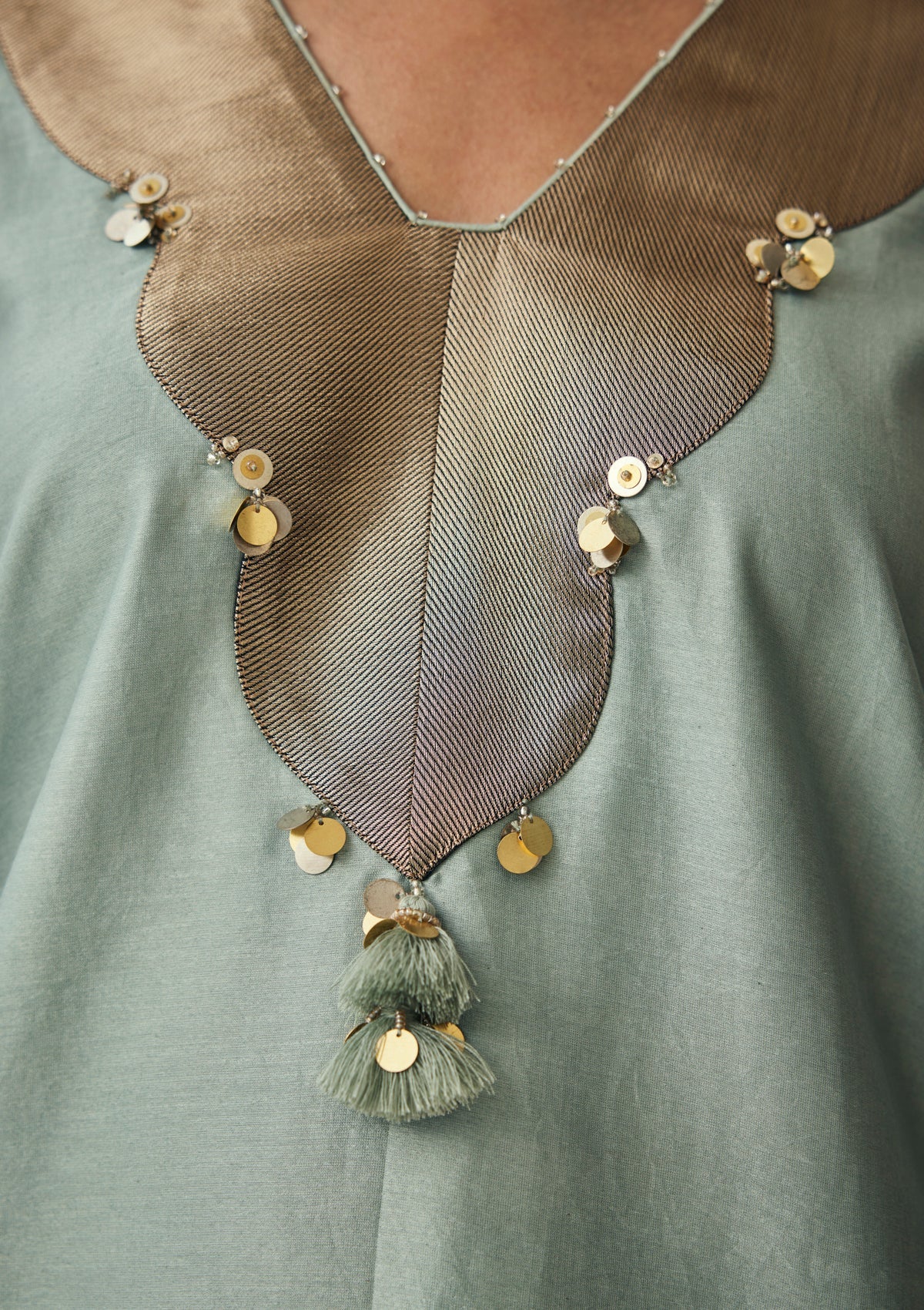 Powder Blue Benaras Kurta Set