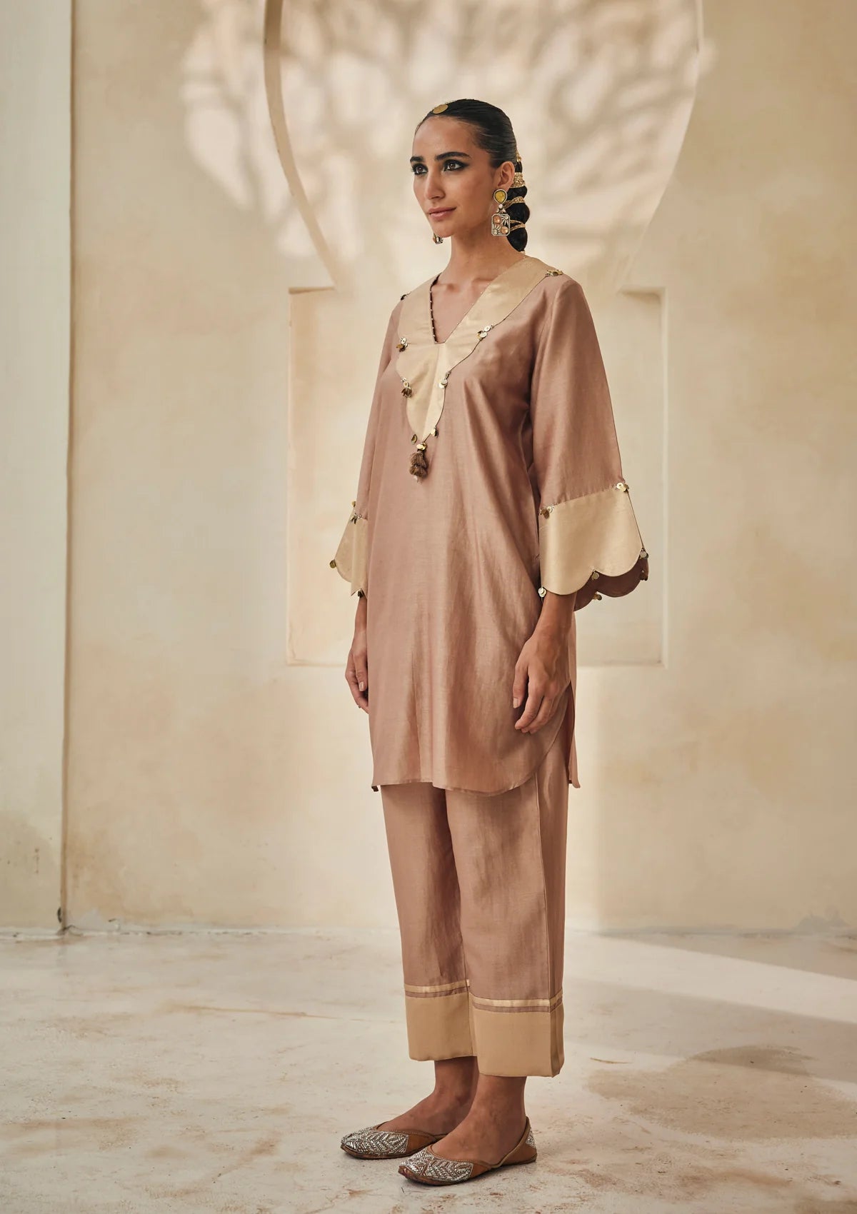 Sand Benaras Kurta Set